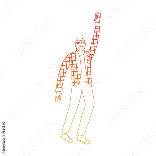 Young man happy cartoon vector illustration graphic design © Jemastock