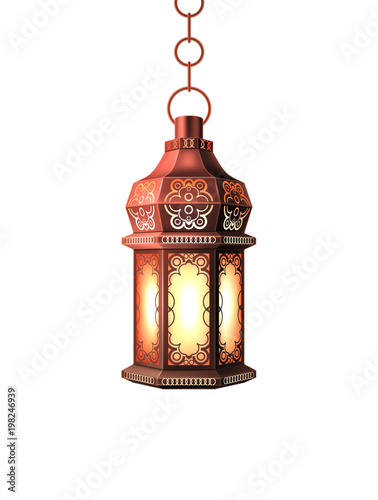 Vector ramadan kareem lamp lantern realistic