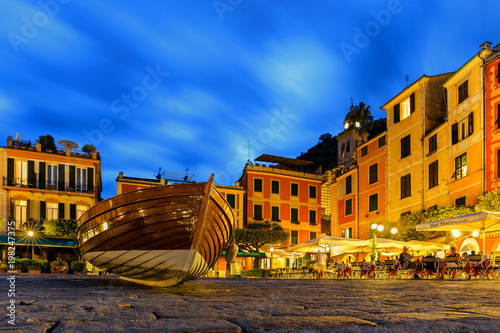 Evening lights in Portofino, Italy