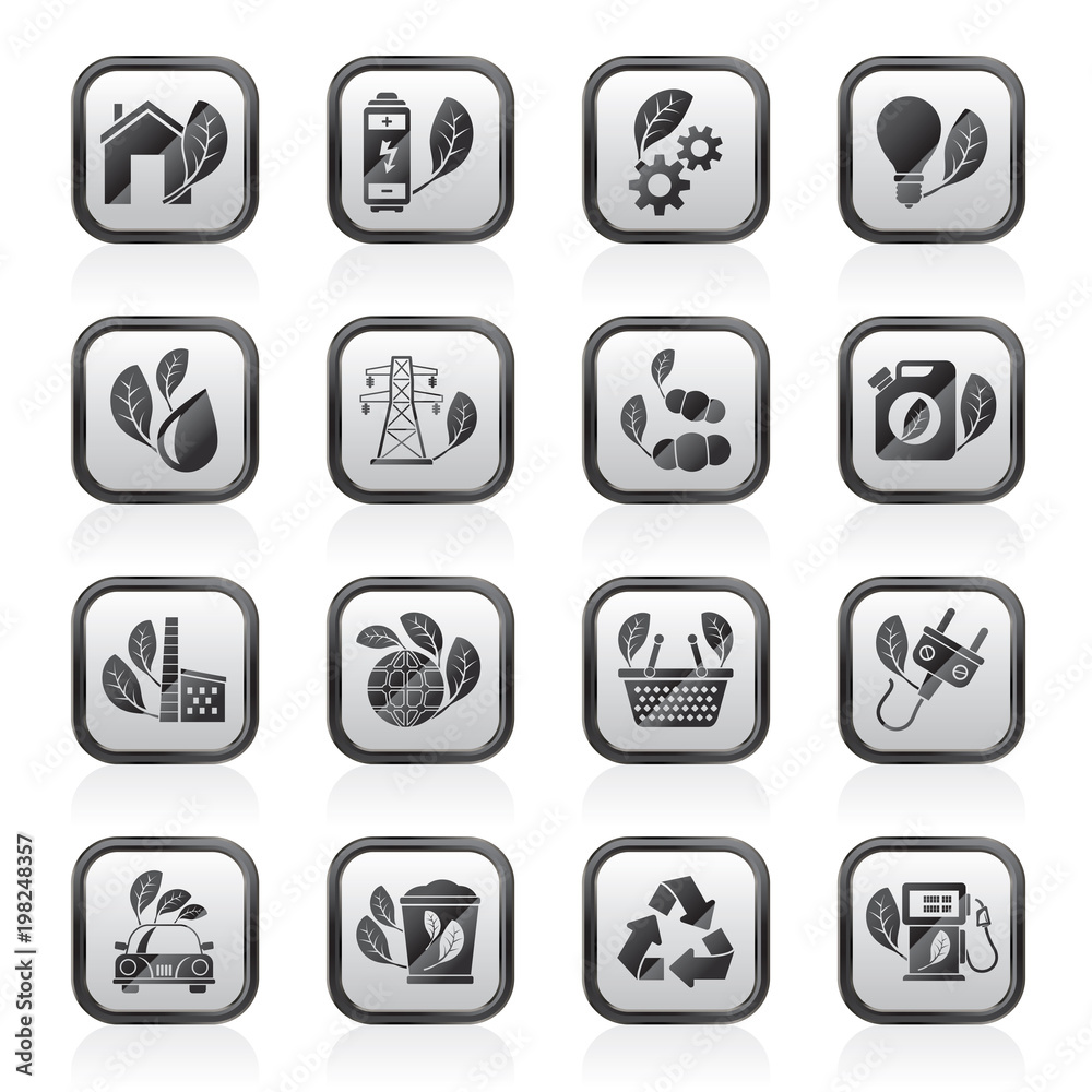 Green, Ecology and environment icons - vector icon set Green, Ecology and environment icons - vector icon set