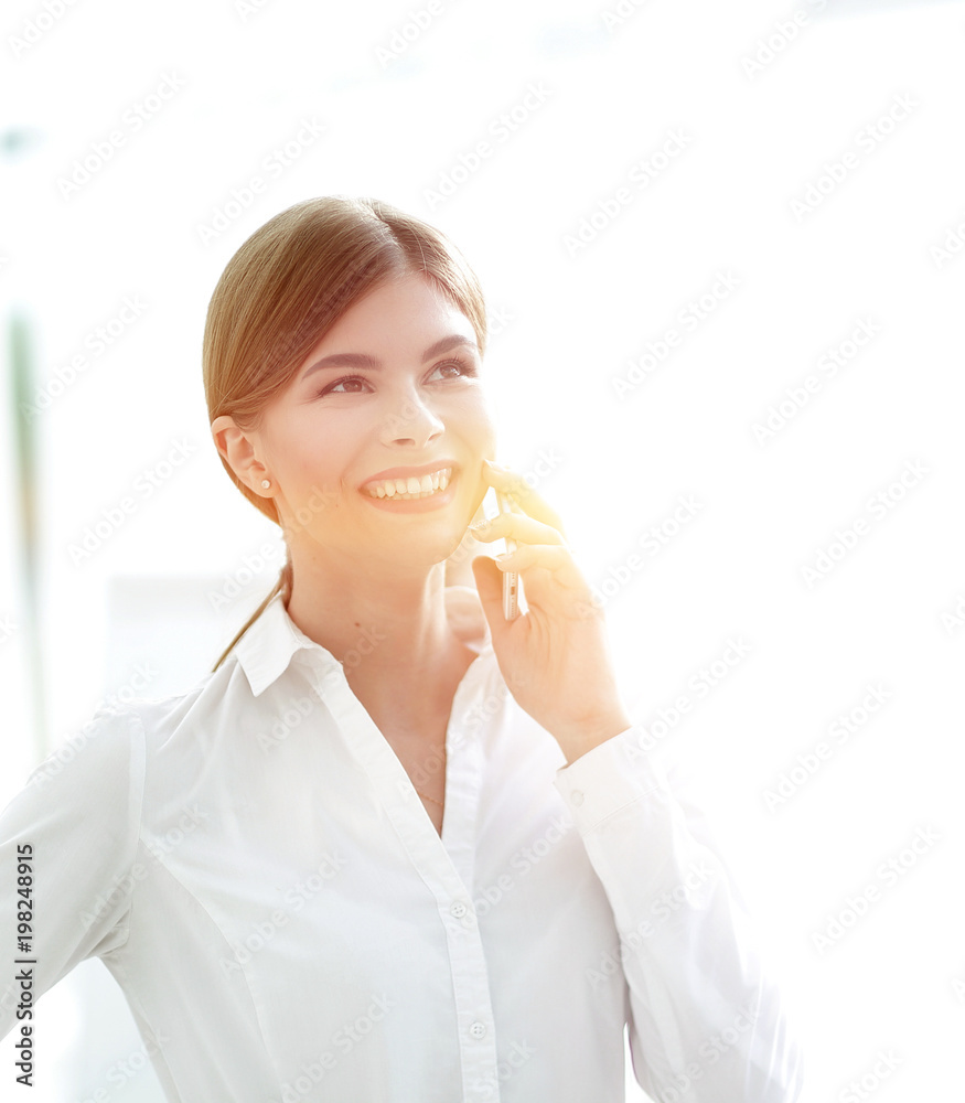 closeup of business woman talking on the phone. closeup of business woman talking on the phone.