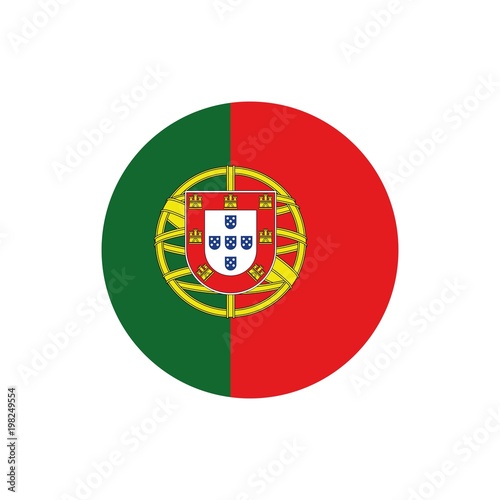 Portugal flag, official colors and proportion correctly. National Portugal flag. Vector illustration