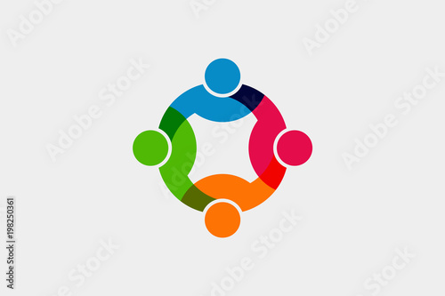 Teamwork Social Network Logo. Vector Graphic Illustration