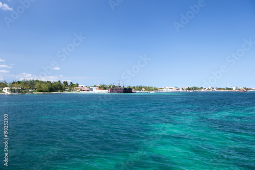 Tropical island Isla Mujeres in caribbean sea near Cancun