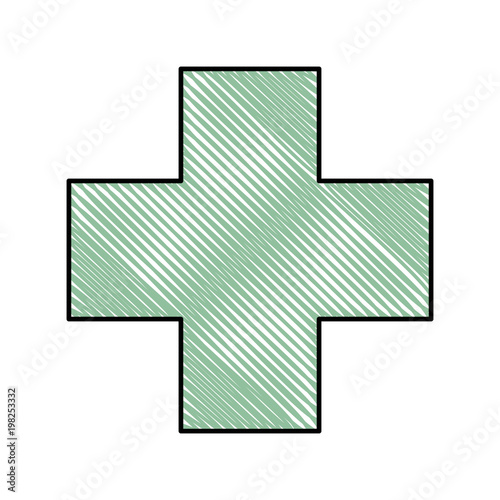 doodle cross seal emergency hospital symbol