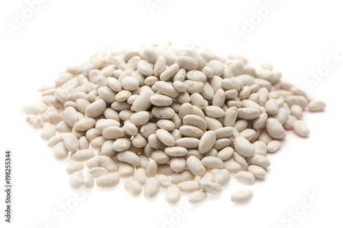 Simple White Beans on a White Background