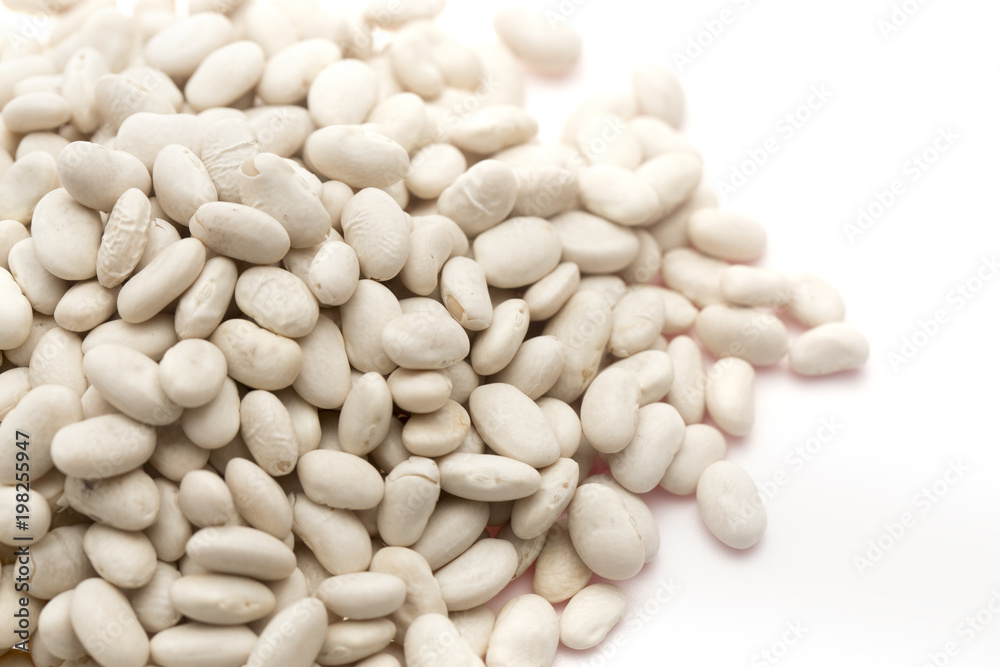 Simple White Beans on a White Background Simple White Beans on a White Background