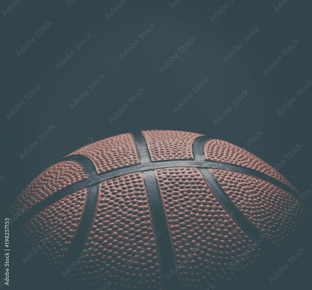 Fototapeta premium Dark basketball background with copy space