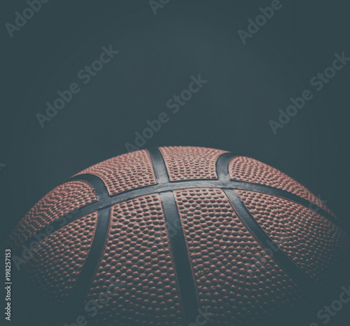 Dark basketball background with copy space