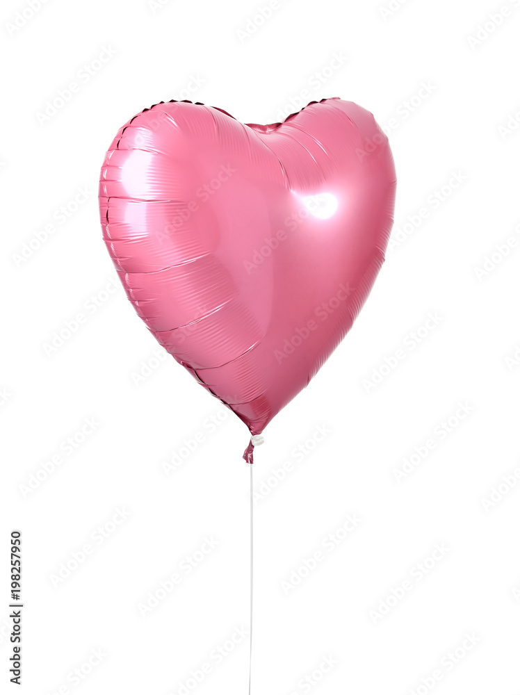 Single big red heart balloon object with smile for birthday or valentines day Single big red heart balloon object with smile for birthday or valentines day
