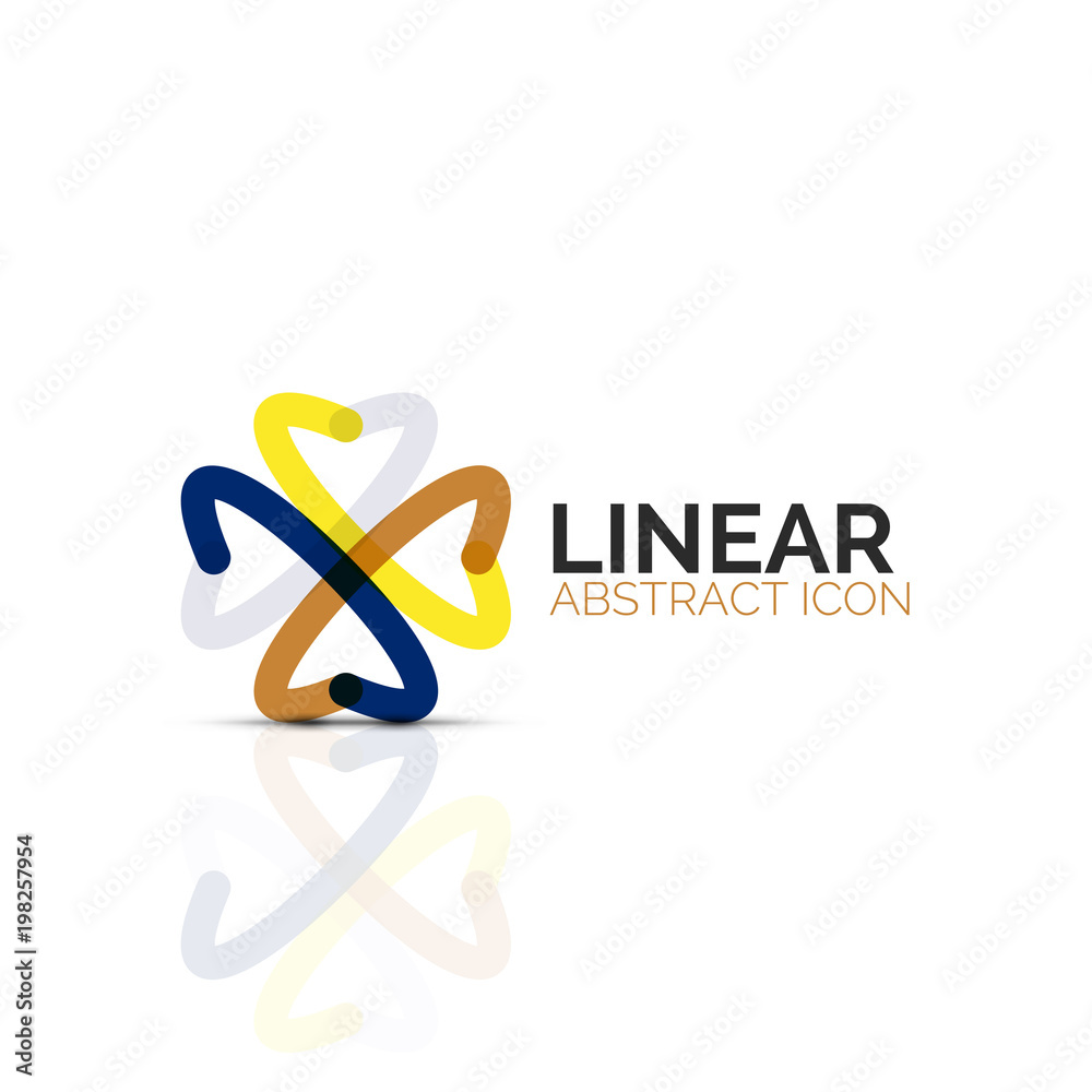 Abstract flower or star minimalistic linear icon, thin line geometric flat symbol for business icon design, abstract button or emblem Abstract flower or star minimalistic linear icon, thin line geometric flat symbol for business icon design, abstract button or emblem