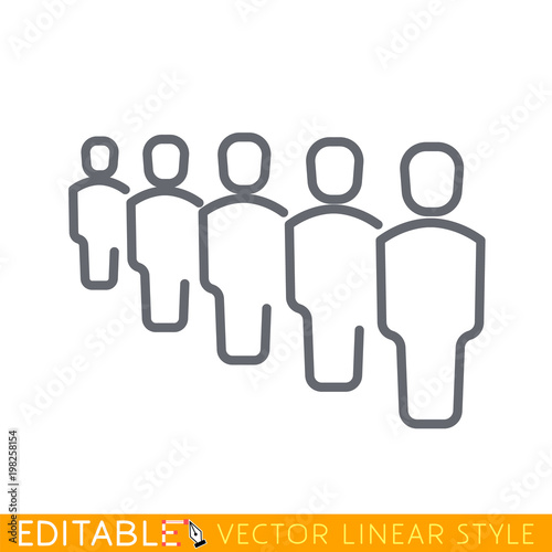 Business management, strategy or human resources infographic. Human resource icon. Editable stroke sketch icon. Stock vector illustration.