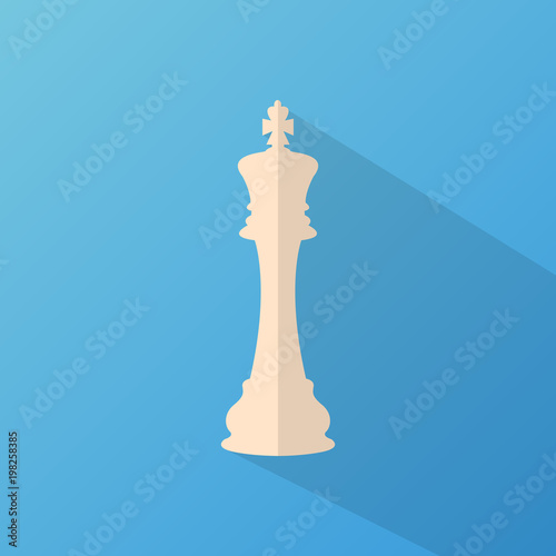 long shadow king chess vector icon