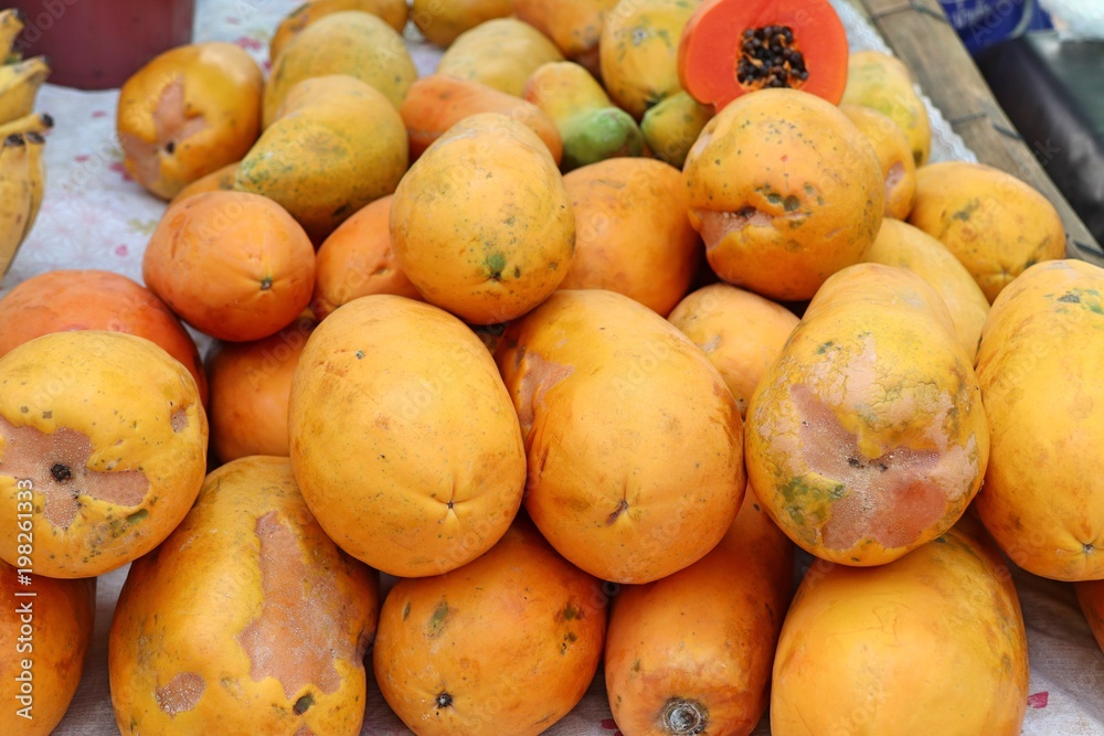 papaya at street food papaya at street food