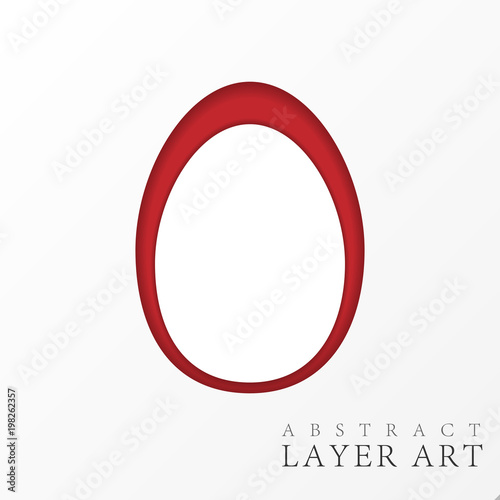 Easter Egg Abstract Layer Art with paper cut shapes. Vector design layout for business presentations, flyers, posters and invitations
