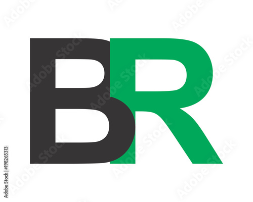 Schilderij op canvas BR initial alphabet typography typeface typeset logotype alphabet image vector i
