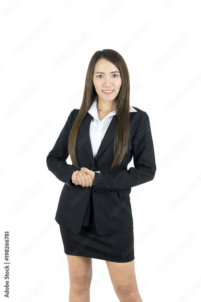 Portrait of asian business woman smiling isolated on white background. Portrait of asian business woman smiling isolated on white background.