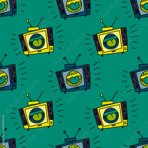 Loud television seamless pattern. Original design for print or digital media.