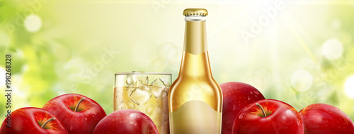 Apple cider with fresh fruits