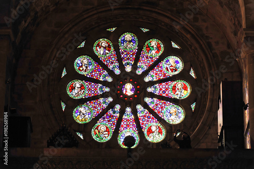 Rosettenfenster, Sé Dom, Igreja de Santa Maria Maior, Sé Patriarcal de Lisboa, Kathedrale, Baubeginn 1147, Alfama Viertel, Lissabon, Lisboa, Portugal, Europa photo