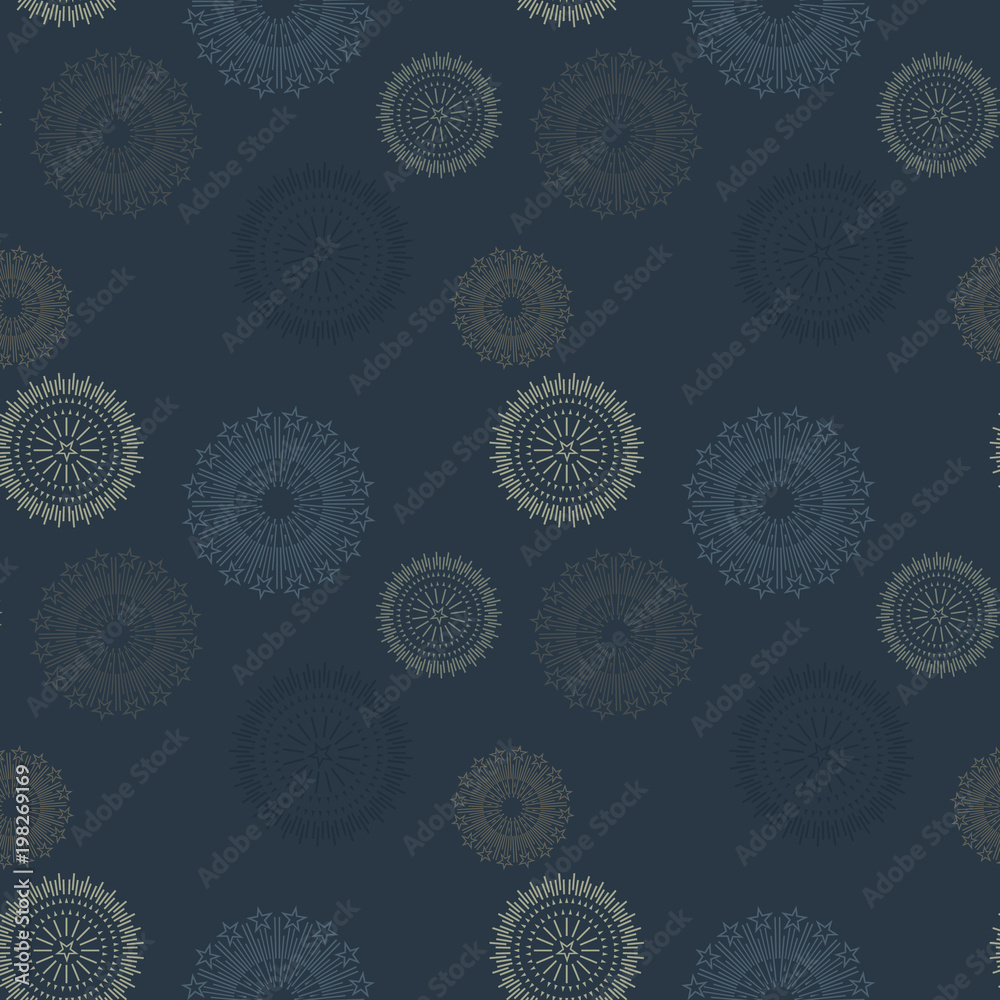 Firework illusion seamless pattern. Suitable for screen, print and other media.