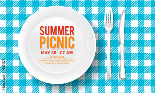 Fényképezés vector summer picnic design