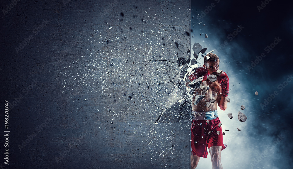 Fototapeta premium Strong enough to challenge it. Mixed media