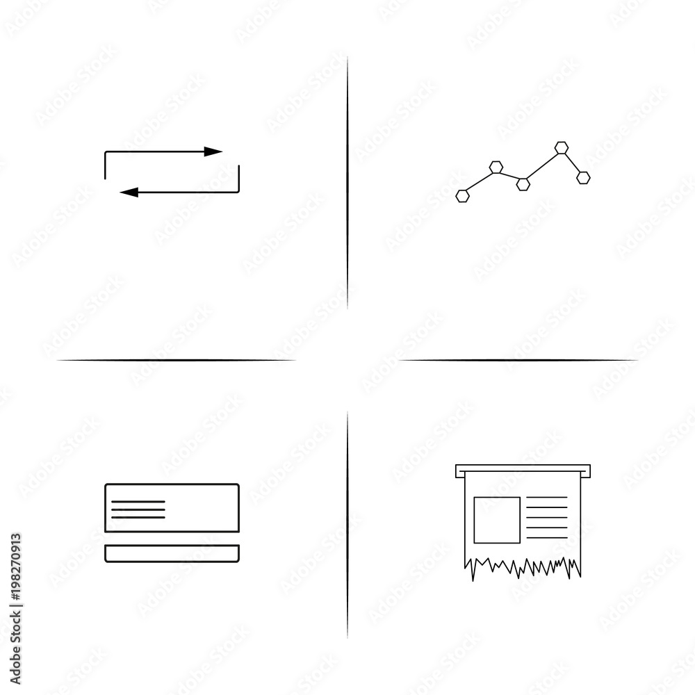 Banking, Finance And Money simple linear icons set. Outlined vector icons