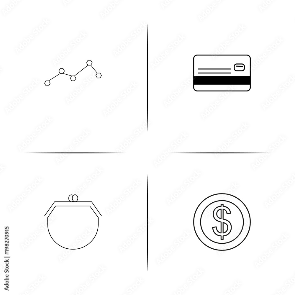 Banking, Finance And Money simple linear icons set. Outlined vector icons Banking, Finance And Money simple linear icons set. Outlined vector icons