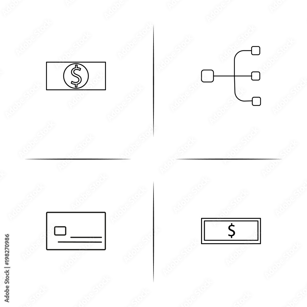 Banking, Finance And Money simple linear icons set. Outlined vector icons Banking, Finance And Money simple linear icons set. Outlined vector icons
