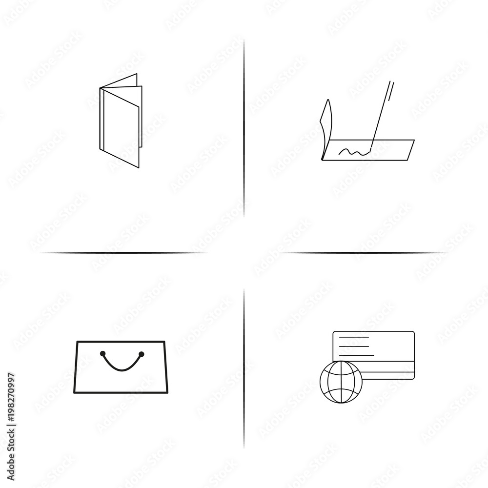 Banking, Finance And Money simple linear icons set. Outlined vector icons
