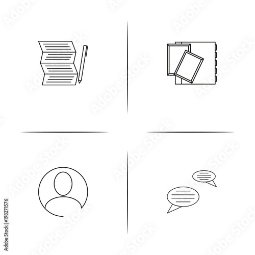 Interface simple linear icons set. Outlined vector icons