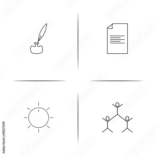 Interface simple linear icons set. Outlined vector icons