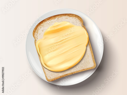 Butter spreading on bread