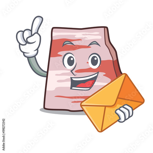 With envelope pork lard character cartoon
