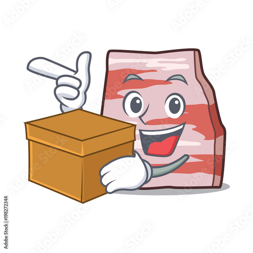 With box pork lard character cartoon