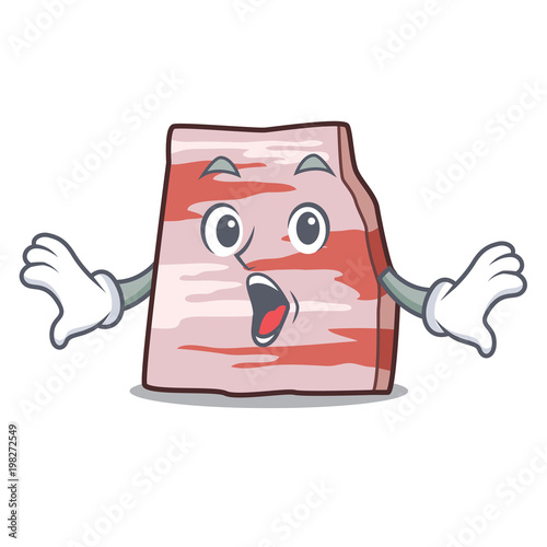 Surprised pork lard mascot cartoon