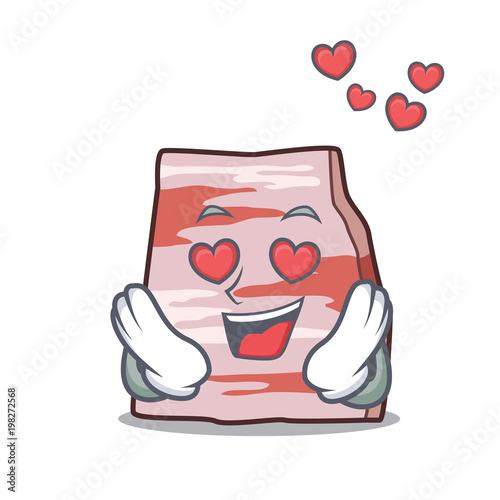 In love pork lard mascot cartoon