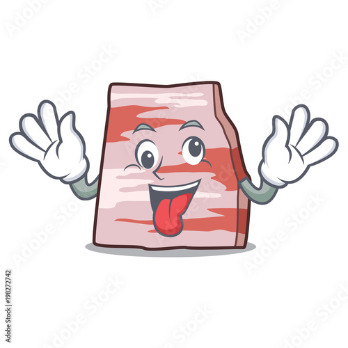 Crazy pork lard mascot cartoon