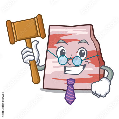 Judge pork lard mascot cartoon