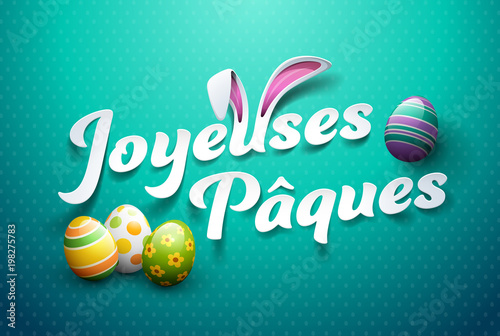 Obraz na płótnie Joyeuses Pâques w salonie