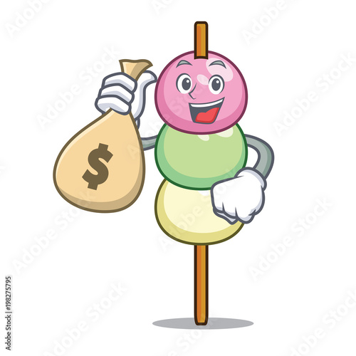 With money bag dango character cartoon style