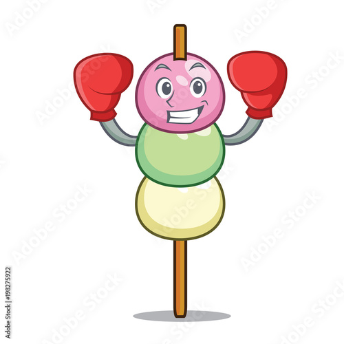 Boxing dango character cartoon style