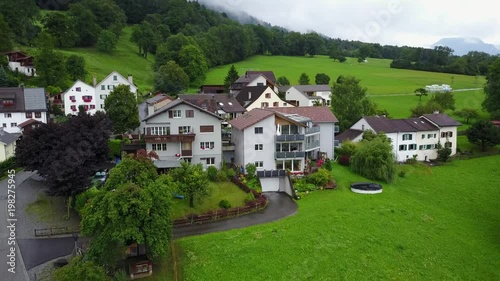 Heidi Land in switerzland, Drone view　ハイジの村 スイス ドローン photo