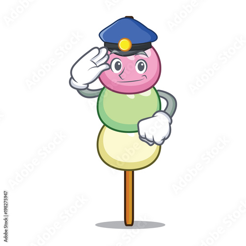 Police dango character cartoon style