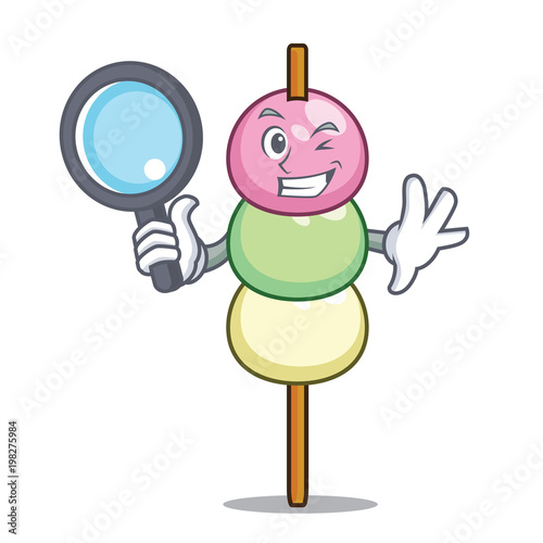 Detective dango character cartoon style