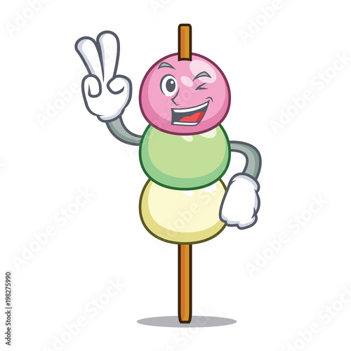 Two finger dango character cartoon style