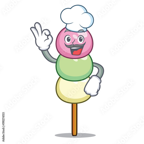 Chef dango character cartoon style