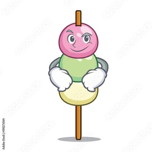Smirking dango character cartoon style