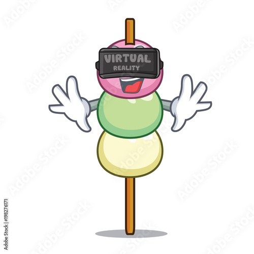 With virtual reality dango mascot cartoon style